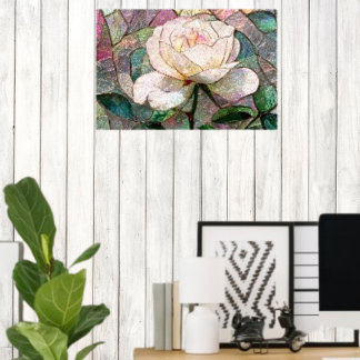 Ljus rosé Rosa Fals Glasmosaik Pastell Poster