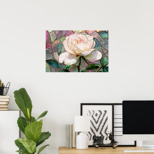 Ljus rosé Rosa Fals Glasmosaik Pastell Poster