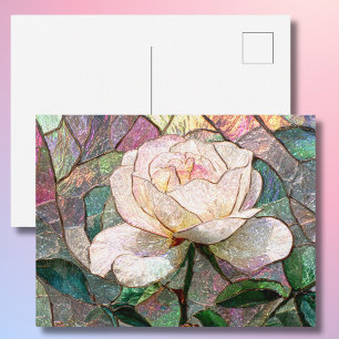 Ljus rosé Rosa Fals Glasmosaik Pastell Vykort