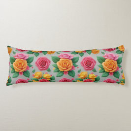 Ljus rosett-bukettmönster för blomsterdekoration kroppskudde