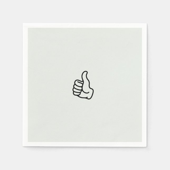 Ljus Sage Thumbs Up Cocktail Pappersservett (Framsidan)