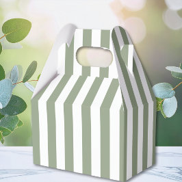 Ljus sagegrön och vit rand presentaskar