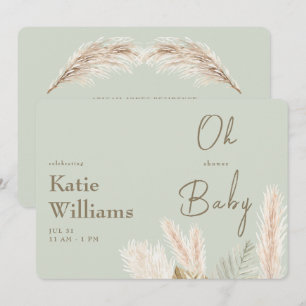 Ljus Salvia Boho Oh Baby Shower Inbjudningar