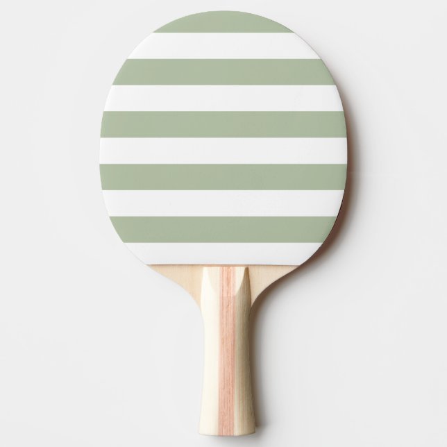 Ljus Salvia Grön och Vita Ränder Pingisracket (Framsidan)