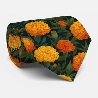 Ljus Sammetblomma Blommönster Slips
