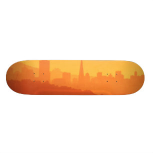 Ljus San Francisco sunset. Mini Skateboard Bräda 18,7 Cm