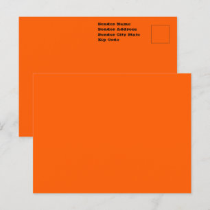 Ljus sann orange enfärgad färg vykort