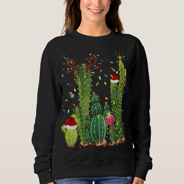 Ljus Santa Hat Sweater Julafton Träd Ch T Shirt (Framsida)