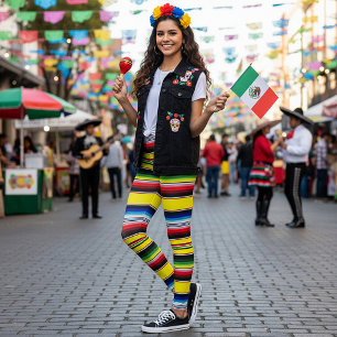Ljus serape-ränder leggings