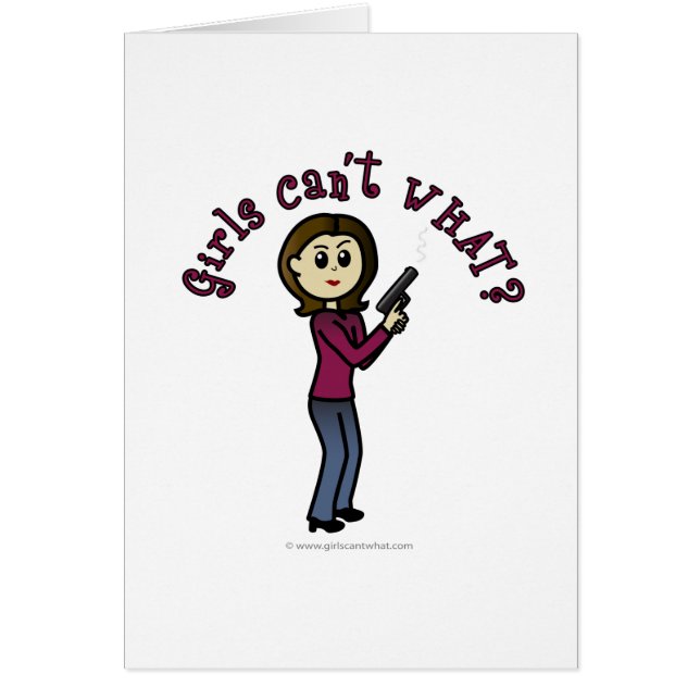 Ljus Sharpshoot Girl Hälsningskort (Framsidan)