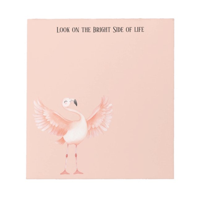 Ljus sida av livet Rosa Flamingo Anteckningsblock (Framsida)