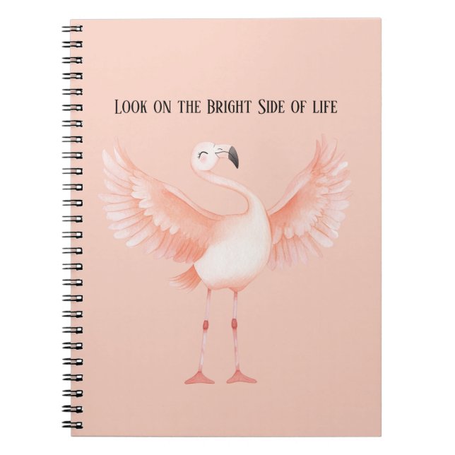 Ljus sida av livet Rosa Flamingo Anteckningsbok (Framsidan)