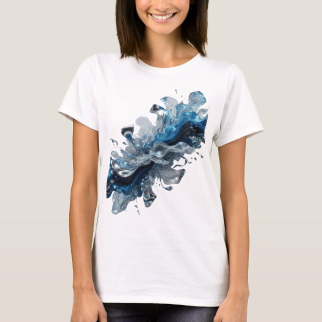 Ljus Silver VATTENFLÖDE Statement T-shirt (Framsida)