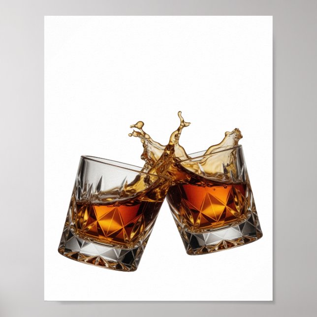 Ljus Silver WHISKY STänk Poster (Framsidan)