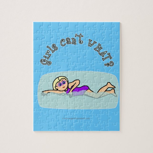 Ljus simmare Flicksimning Pussel (Vertikal)