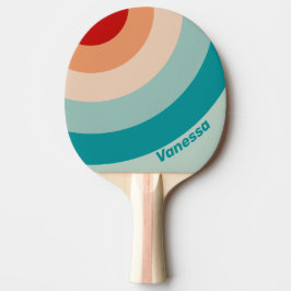 Ljus Sjöglas Cirkelrand med Namn Pingisracket