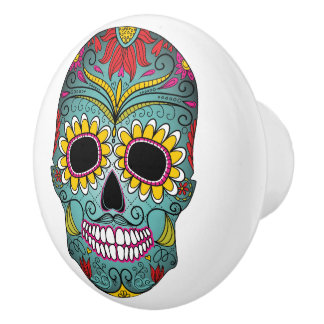 Ljus skalle för day of the dead knopp