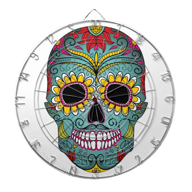 Ljus skalle för day of the dead piltavla (Framsidan)