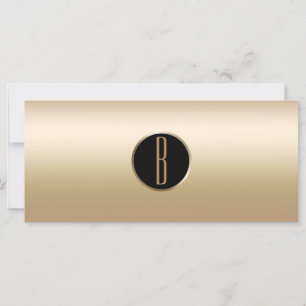 Ljus skimrande guld glamour monogram presentkort