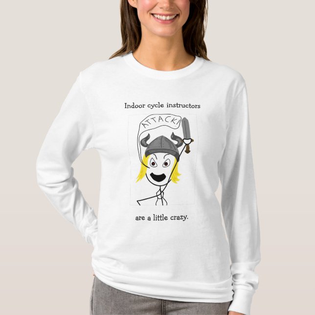 Ljus Skjorta-Inomhus Cykla-Attack! Tee Shirt (Framsida)