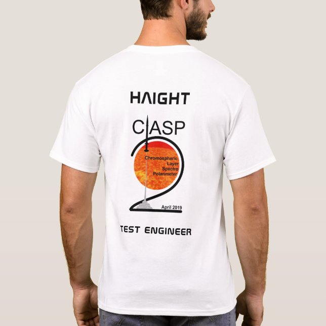 Ljus skjorta med NAMN och ROLL T Shirt (Baksida)