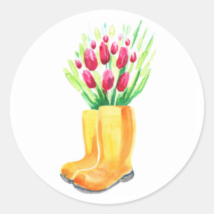 Ljus skräddarsy färgglad klistermärkeblommigt f runt klistermärke