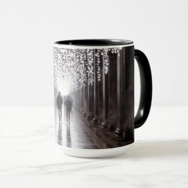 Ljus, skuggor och symmetri - sepia mugg