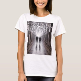 Ljus, skuggor och symmetri - sepia t shirt
