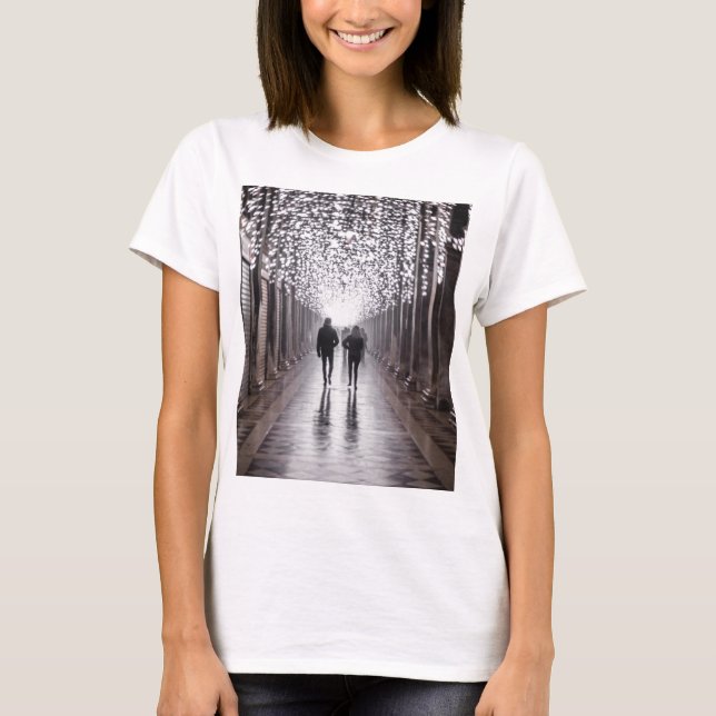 Ljus, skuggor och symmetri - sepia t shirt (Framsida)
