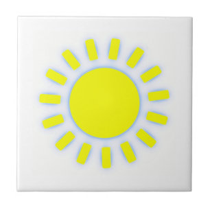 Ljus sol kakelplatta