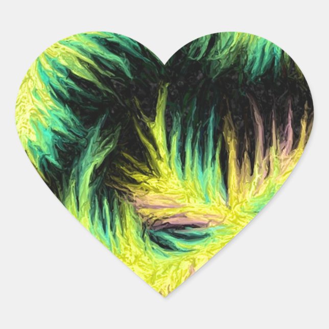 Ljus som luddsdesign hjärtformat klistermärke (Framsida)