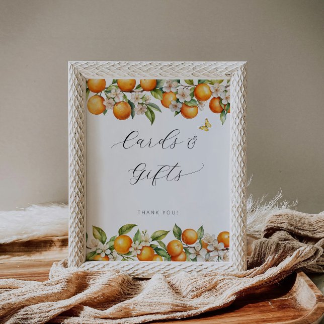 Ljus Sommar Apelsiner Baby Shower Kort Och Gåvor Poster (Skapare uppladdad)