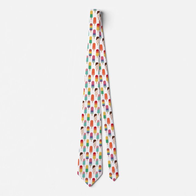Ljus sommar-stickad-pinne-mönster slips (Framsida)