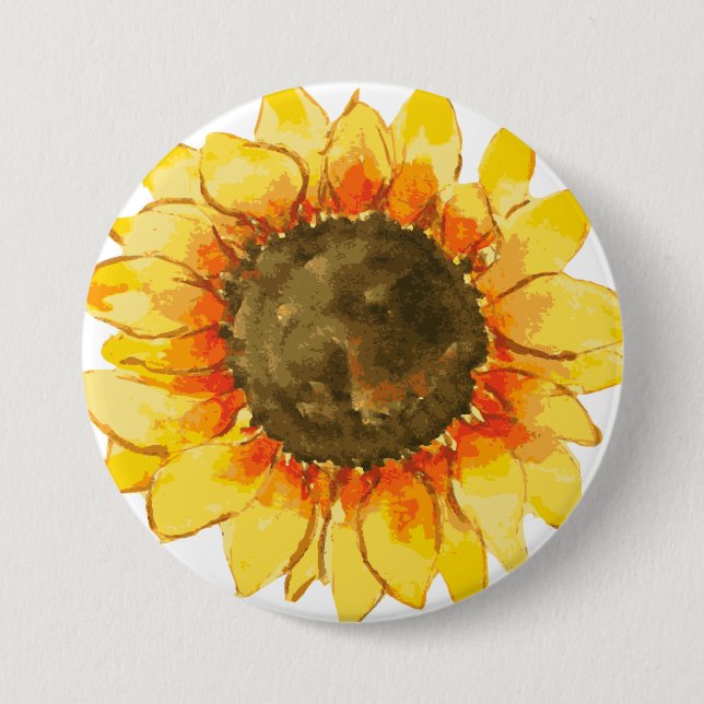 Ljus sommarsolrosvattenfärg knapp (Framsida)
