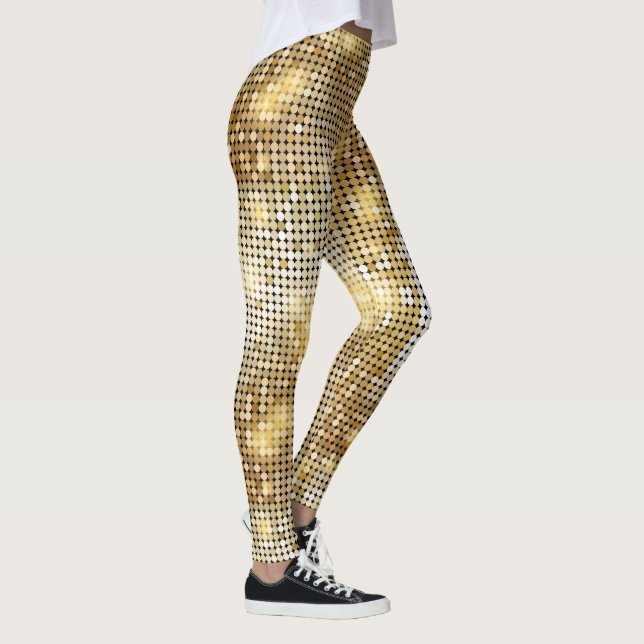 Ljus sparkling guld- boll för sequinglitterdisko leggings (Höger)