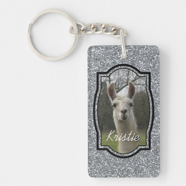 Ljus SparklingLlama för N i silver (Framsidan)