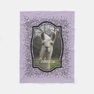 Ljus SparklingLlama för N i Smokey lavendel Fleecefilt