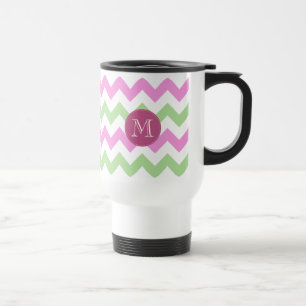 Ljus sparre - rosan som den gröna monogramen resemugg