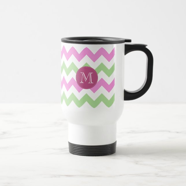 Ljus sparre - rosan som den gröna monogramen resemugg (Höger)