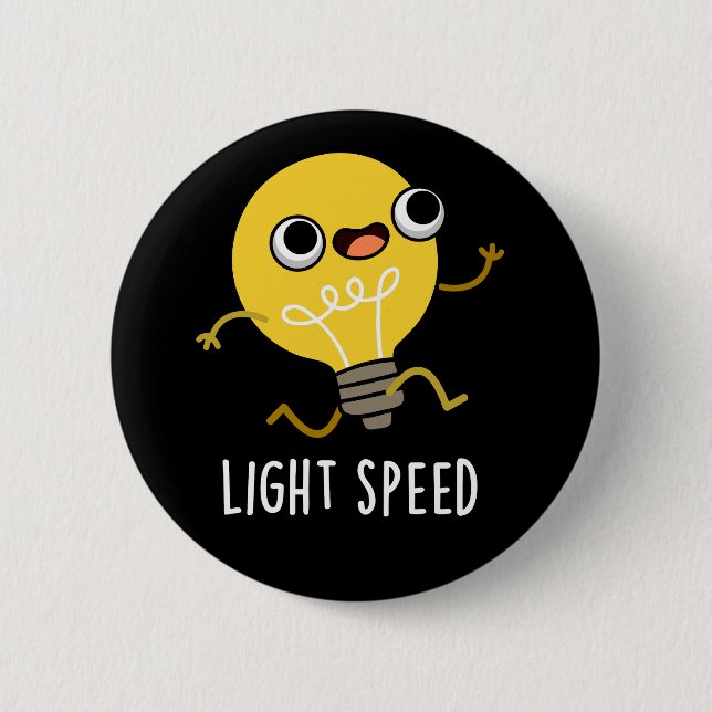 Ljus Speed Funny Running Bulb Pun Mörk BG Knapp (Framsida)
