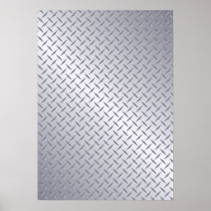 Ljus stål diamantplatt-mönster poster