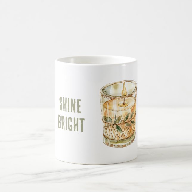 Ljus Starka Ljus Ljusstake Gröna Blad Boho Kaffemugg (Center)