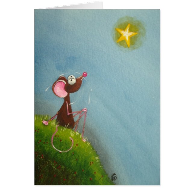 Ljus stjärna hälsningskort (Framsidan)