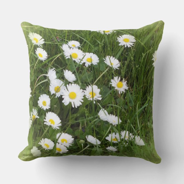 ljus stor blomma framför gröntens bakgrund kudde (Framsida)