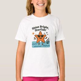 Ljus Strålande Sjöstjärna Söt Orange Strand Design T Shirt