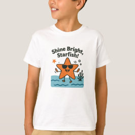 Ljus Strålande Sjöstjärna Söt Orange Strand Design T Shirt