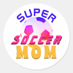 Ljus Super Fotboll Mamma Sport Mor Mors Dag Runt Klistermärke