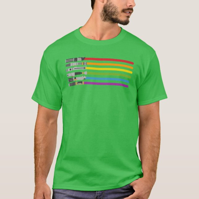 Ljus-svärd regnbåge flicka t shirt (Framsida)