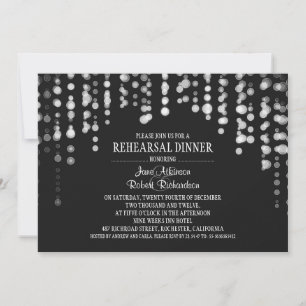 ljus svart och vit REHEARSAL DINNER Inbjudningar
