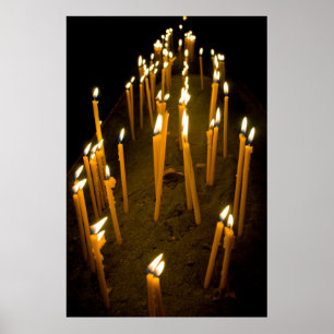 Ljus tända i en kyrka, Armenien Poster